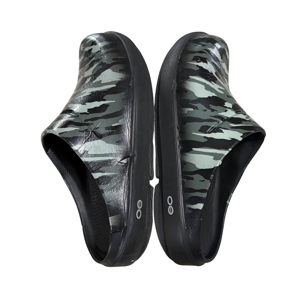 Oofos OOCloog Recovery Clogs Mens Size 8 Grey Black Camo Good Slip On Shoes - Picture 3 of 6